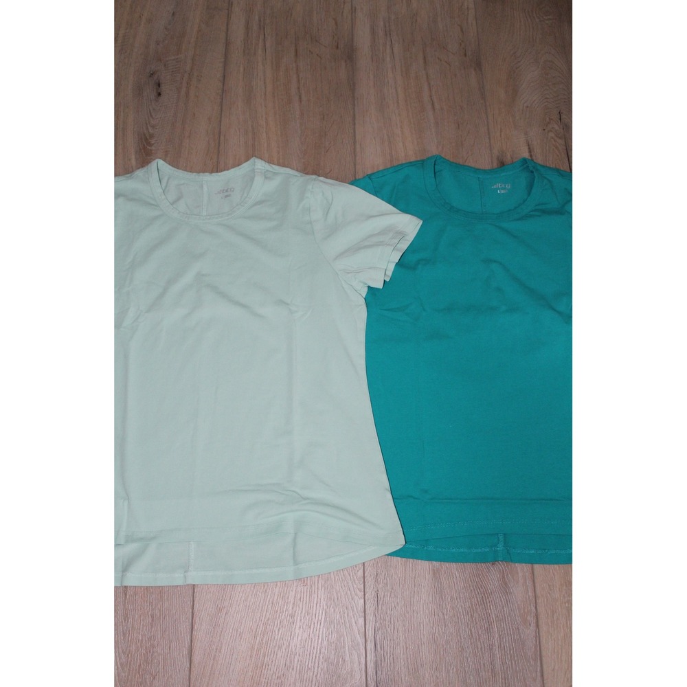 BCG Women's Short Sleeve Active T-Shirt Lot 2 Pack Mint Green Teal Size Large